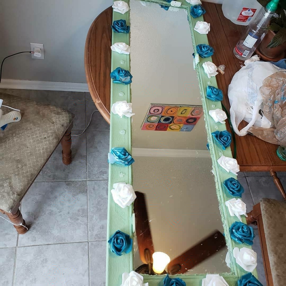 Custom flower mirrors with lights